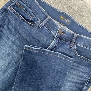 Lee Bootcut Jeans Womens 16 Medium Blue Excellent Flex Motion Mid Rise Denim